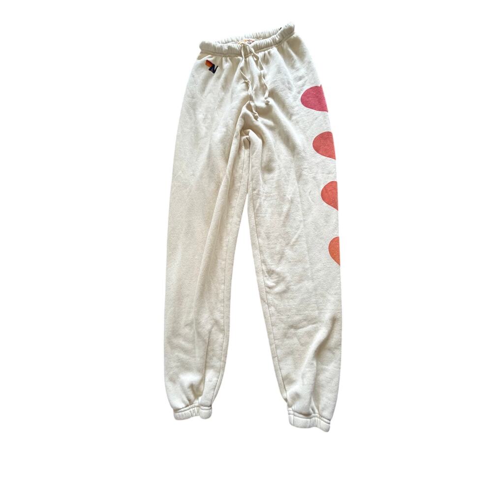 Aviator Nation Heart Fade 4 Sweatpants - Vintage White Size XS